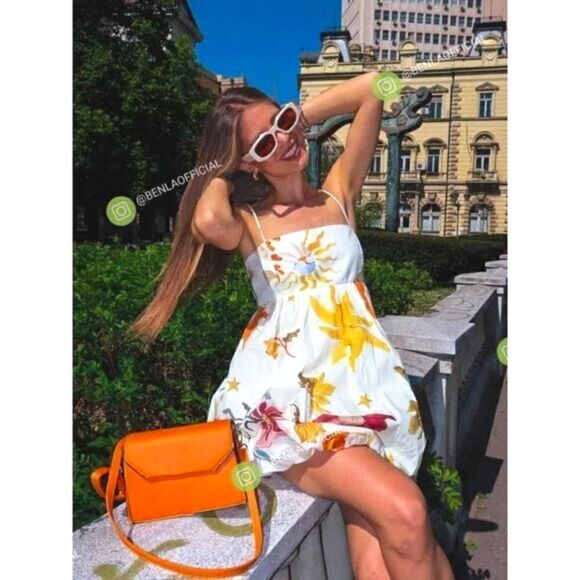 ZARA VOLUMINOUS PRINTED DRESS ZW COLLECTION - Picture 3 of 16